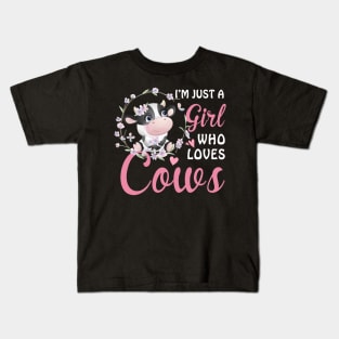 Just A Girl Who Loves Cows Kids T-Shirt